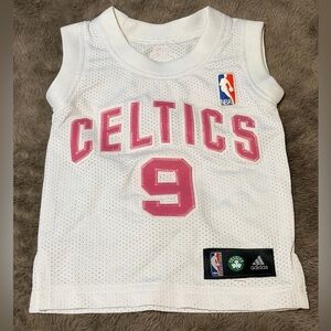 Adidas - Girl’s White & Pink Boston Celtics Rondo Jersey, Size - 12 - 24mo